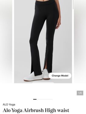 ALO Yoga Black High-Waist Split-Hem Bootcut Leggings